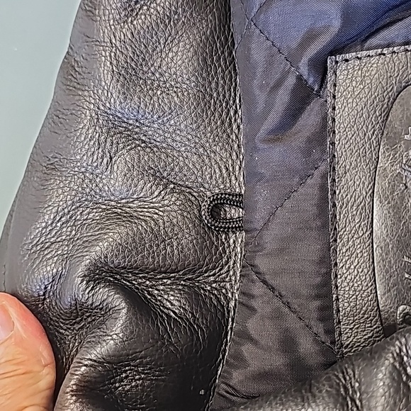 Rottweiler motercycl bomber 100 % leather wool mens MEDIUM jacket. EXC… - Picture 15 of 16